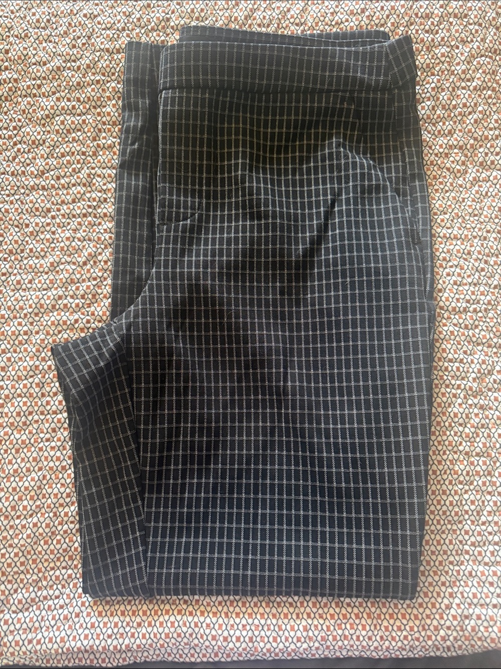 Liverpool Black Windowpane Cropped Pants